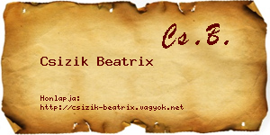 Csizik Beatrix névjegykártya
